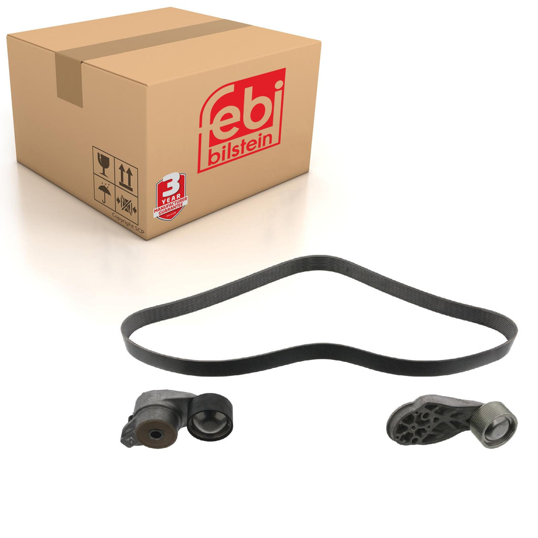 Auxiliary Belt Kit Inc Belt Tensioner & Idler Pulley Fits Volvo B13 Febi 101432