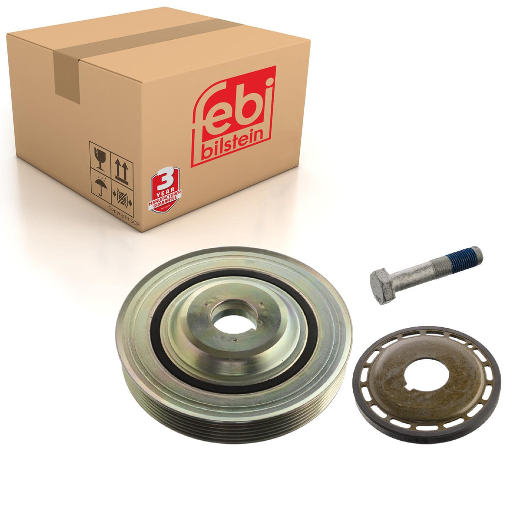 Decoupled Crankshaft Pulley Set Inc Sensor Ring & Bolts Fits Citroen Febi 106476
