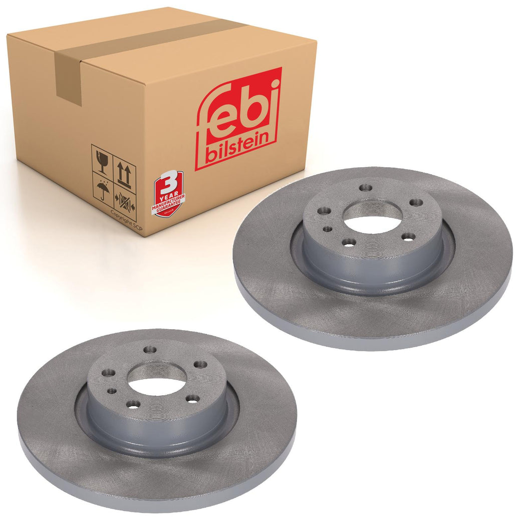 Pair of Front Brake Discs Fits Alfa Romeo 147 156 OE 60658567 Febi 14136