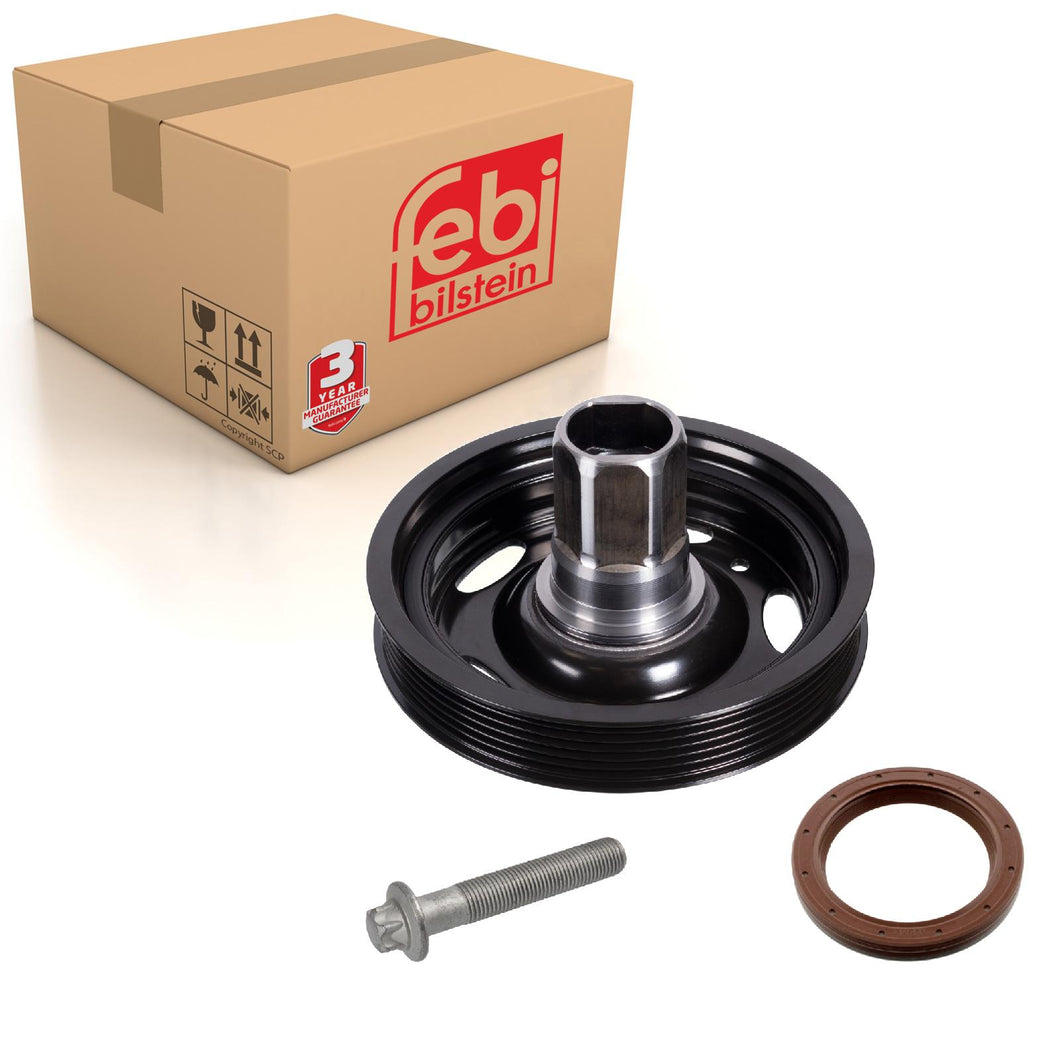 Crankshaft Pulley Set Inc With Bolt & Seal Ring Fits Vauxhall Febi 171924