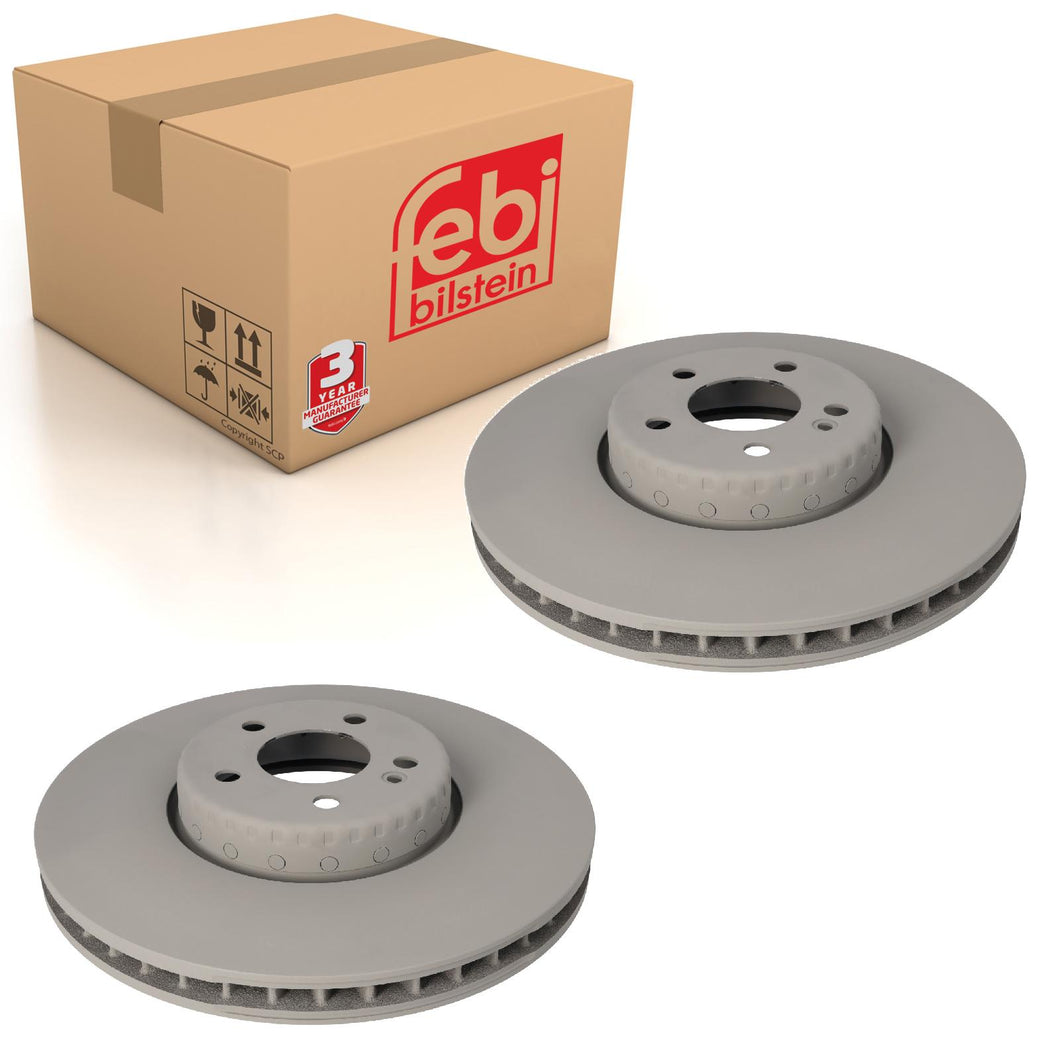 Pair of Front Brake Disc Fits Mercedes GLC 2015-23 CLS OE 0004212812 Febi 175168