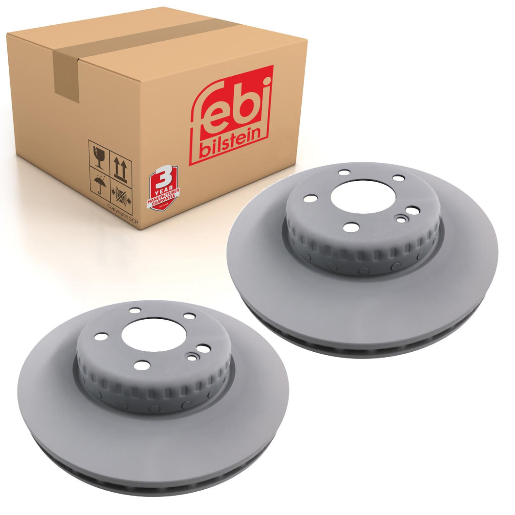 Pair of Front Brake Disc Fits Mercedes C-Class E-Class 0004212512 Febi 175190