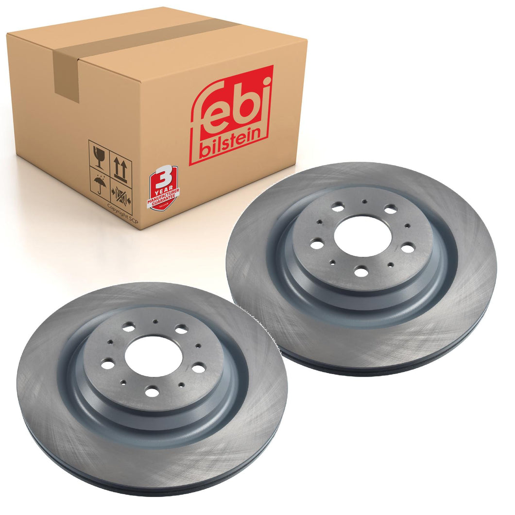 2 Rear Brake Discs Fits Tesla OE 1044631-00-D Febi 176865