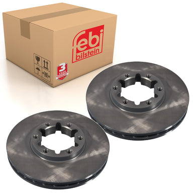 Pair of Front Brake Discs Fits Nissan NT400 Cabstar OE 40206-LC60A Febi 176991