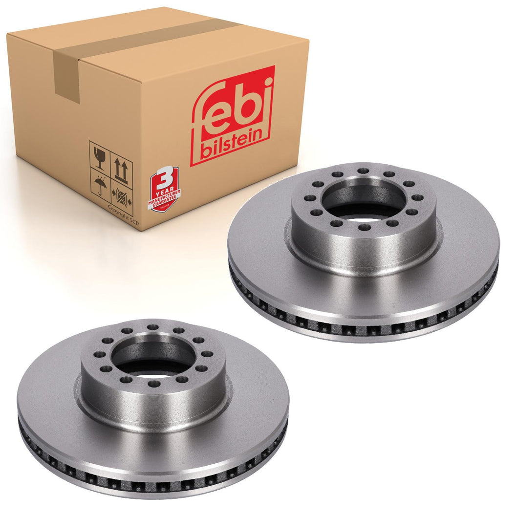 Pair of Front Brake Discs Fits Iveco S-WAY X-WAY OE 58 0223 4113 Febi 177056