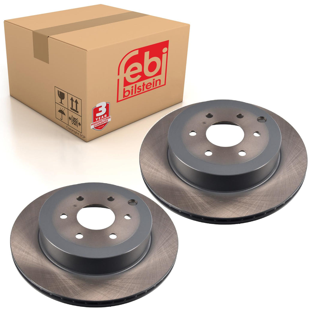 Pair of Rear Brake Disc Fits Mercedes X-Class 2017-20 OE 432065XA0A Febi 178650