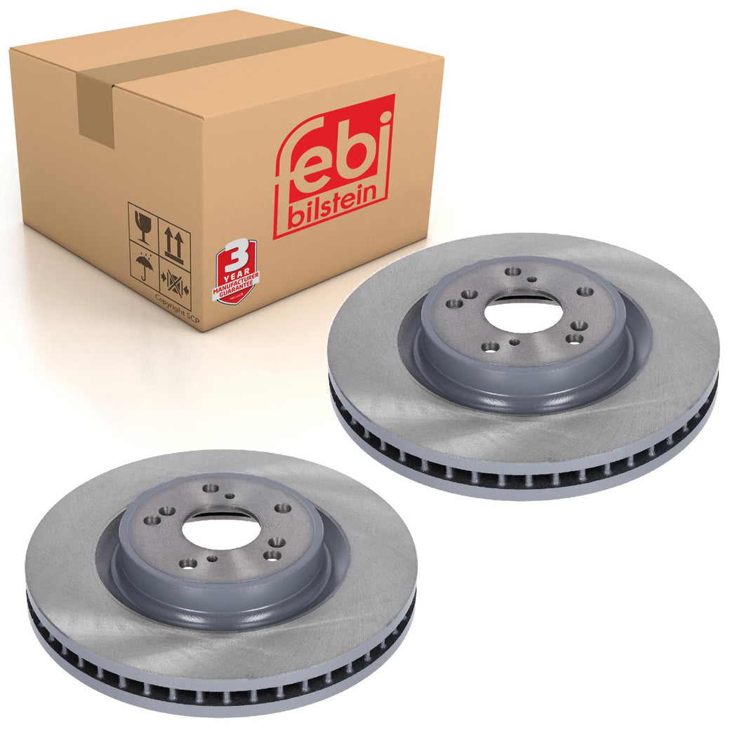 Pair of Front Brake Discs Fits Honda CR-V V OE 45251-TNY-E01 Febi 179053