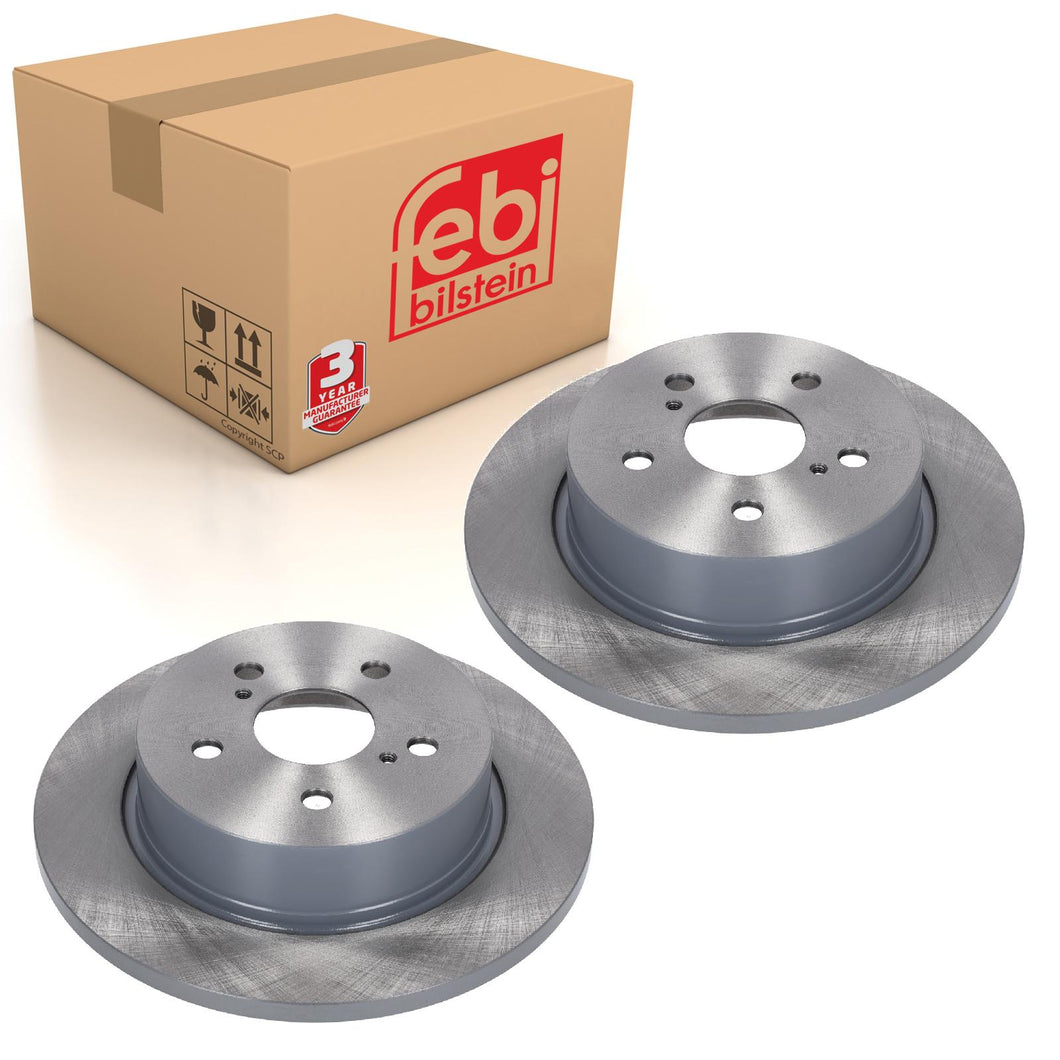 Pair of Rear Brake Discs Fits Toyota C-HR OE 42431-F4020 Febi 179054