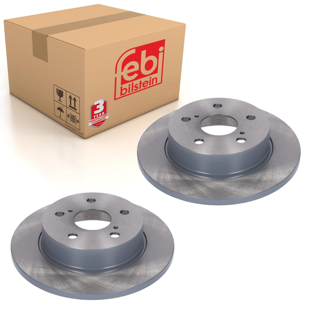Pair of Rear Brake Discs Fits Toyota Corolla Suzuki OE 42431-02320 Febi 180025