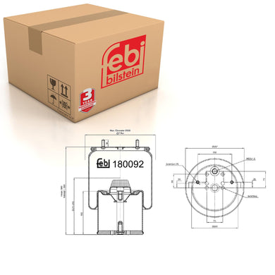 Air Spring Fits Bergische Achsen OE 0542943200S2 Febi 180092
