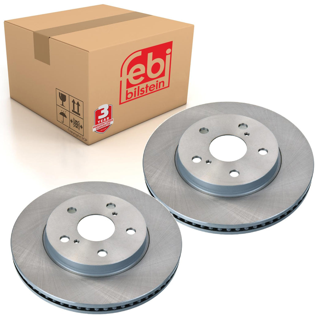 Front Pair of Front Brake Discs Fits Toyota Yaris Suzuki 43512-02390 Febi 181239
