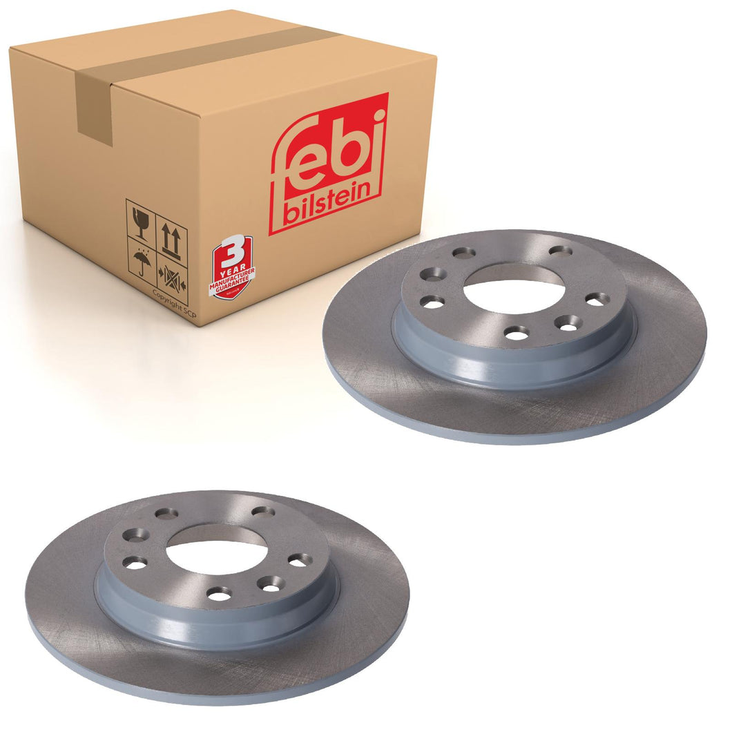 Pair of Rear Brake Disc Fits Renault Zoe OE 440A09572R Febi 184694