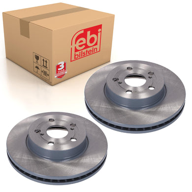 Pair of Front Brake Disc Fits Toyota Yaris IV 2020 OE 43512K0030 Febi 184696