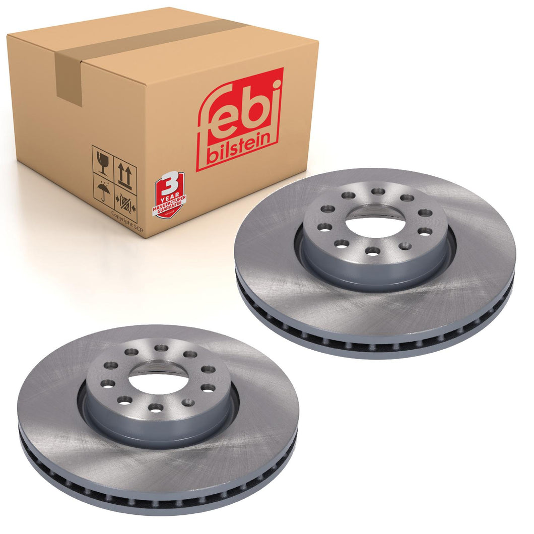 Pair of Front Brake Disc Fits VW Golf Mk8 Audi A3 OE 5WA615301 Febi 184699