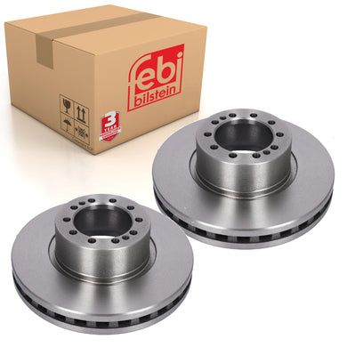 Pair of Front Brake Discs Fits Dennis OE 658621 Febi 185413