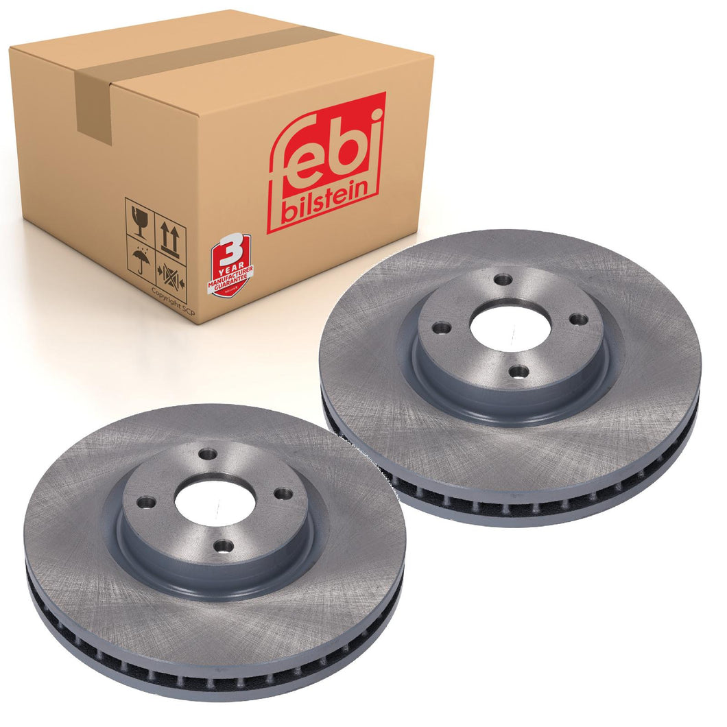 Pair of Front Brake Disc Fits Ford Ecosport OE 2147409 Febi 192733