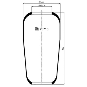 Rear Air Spring No Piston Fits Volvo B6 F10 F12 F16 FH12 G1 FH16 G2 F Febi 20713