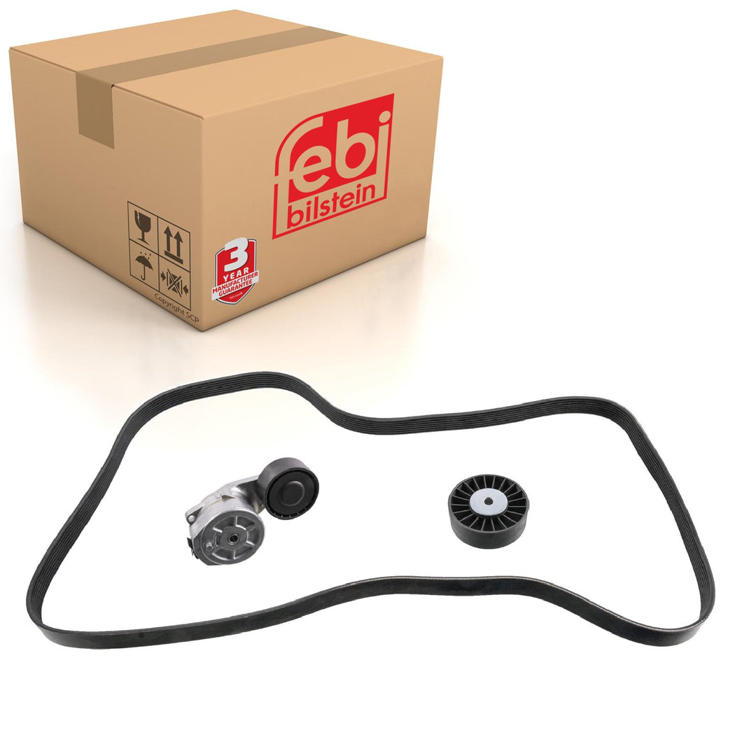 Auxiliary Belt Kit Inc Belt Tensioner & Tensioner Pulley Fits Gebrauc Febi 31625