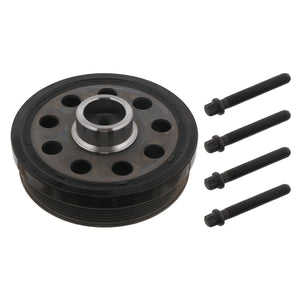Decoupled Crankshaft Pulley Inc Bolts Fits BMW 1 Series E81 E82 E87 L Febi 33077