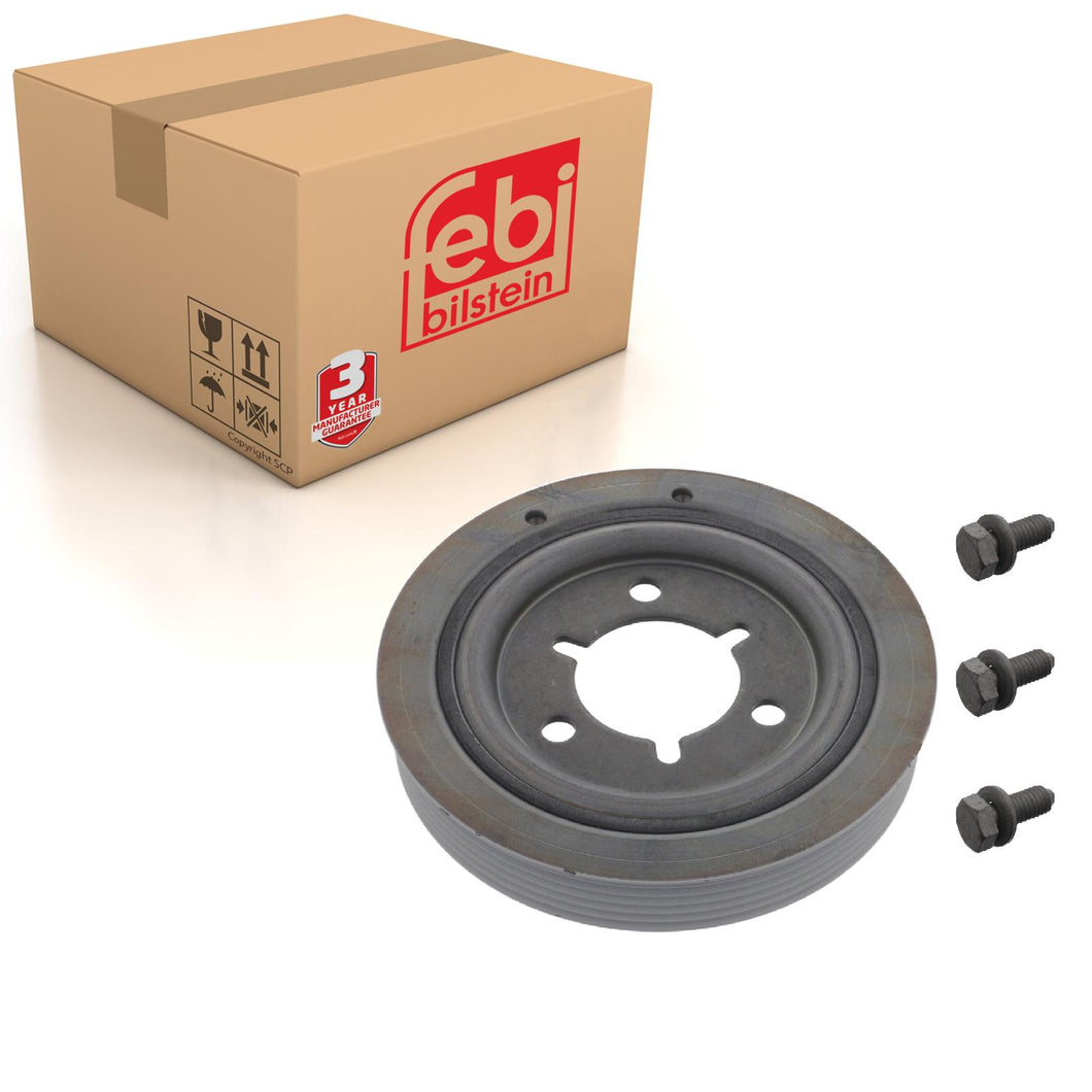 Decoupled Crankshaft Pulley Inc Bolts Fits FIAT Fiorino Qubo Peugeot Febi 36886