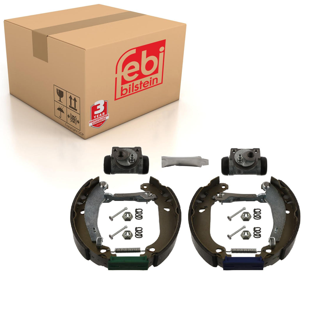 Rear Brake Shoe Set Inc Additional Parts Fits Renault Clio R5 Febi 37229