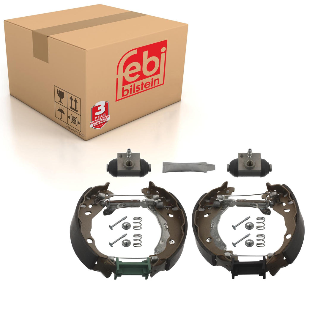 Rear Brake Shoe Set Inc Additional Parts Fits Peugeot 1007 Citroen C2 Febi 37548