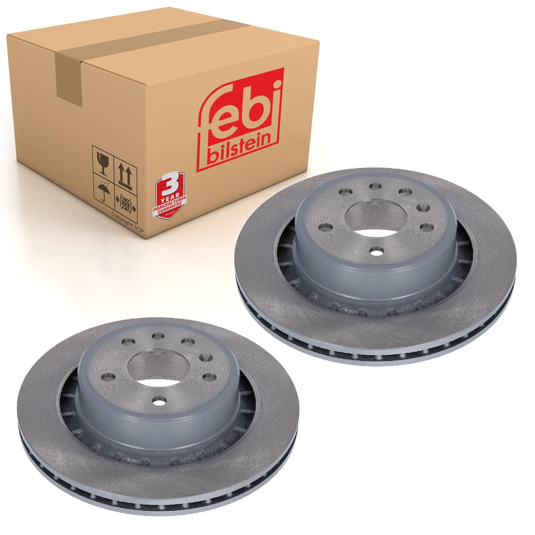 Pair of Rear Brake Discs Fits Saab 9-5 I 1997-10 OE 12 763 593 Febi 43812