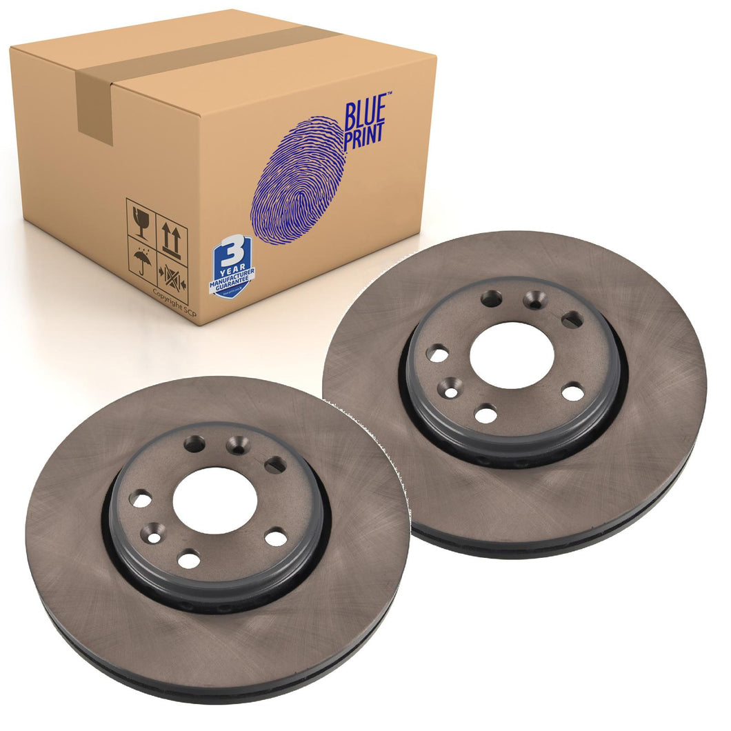 2 Front Brake Discs Fits Renault OE 40 20 682 34R Blue Print ADBP430104