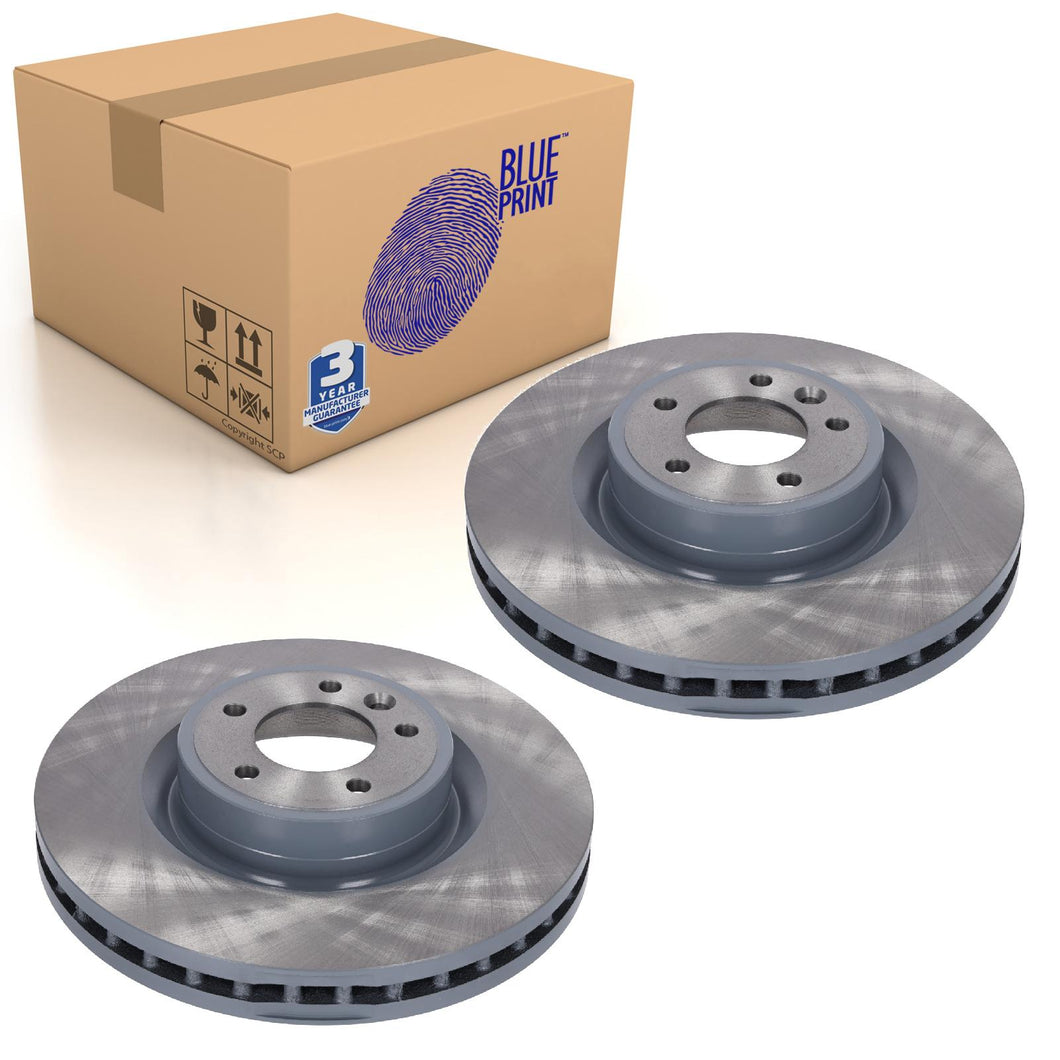 Discovery Pair Front Brake Disc Fits Land Rover Blue Print ADBP430117
