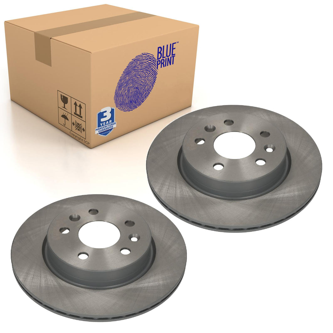 Pair of Rear Brake Discs Fits Renault Espace 43206-6RN0A Blue Print ADBP430150