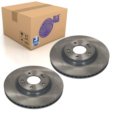 Pair of Front Brake Discs Fits Hyundai Tucson 51712-L1000 Blue Print ADBP430154