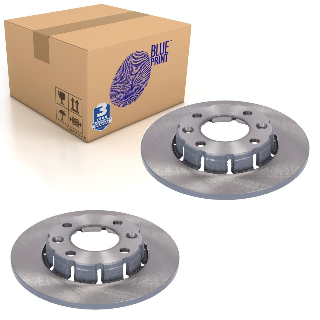 Pair of Rear Brake Discs Fits Citroen C4 OE 16 435 741 80 Blue Print ADBP430155