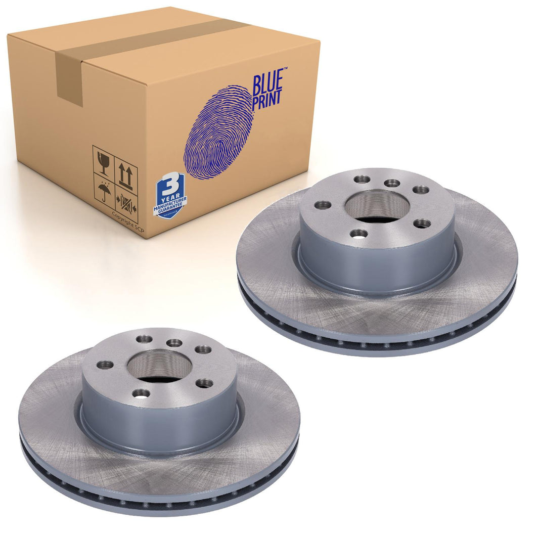 Pair of Front Brake Discs Fits BMW OE 34 10 6 877 211 Blue Print ADBP430164