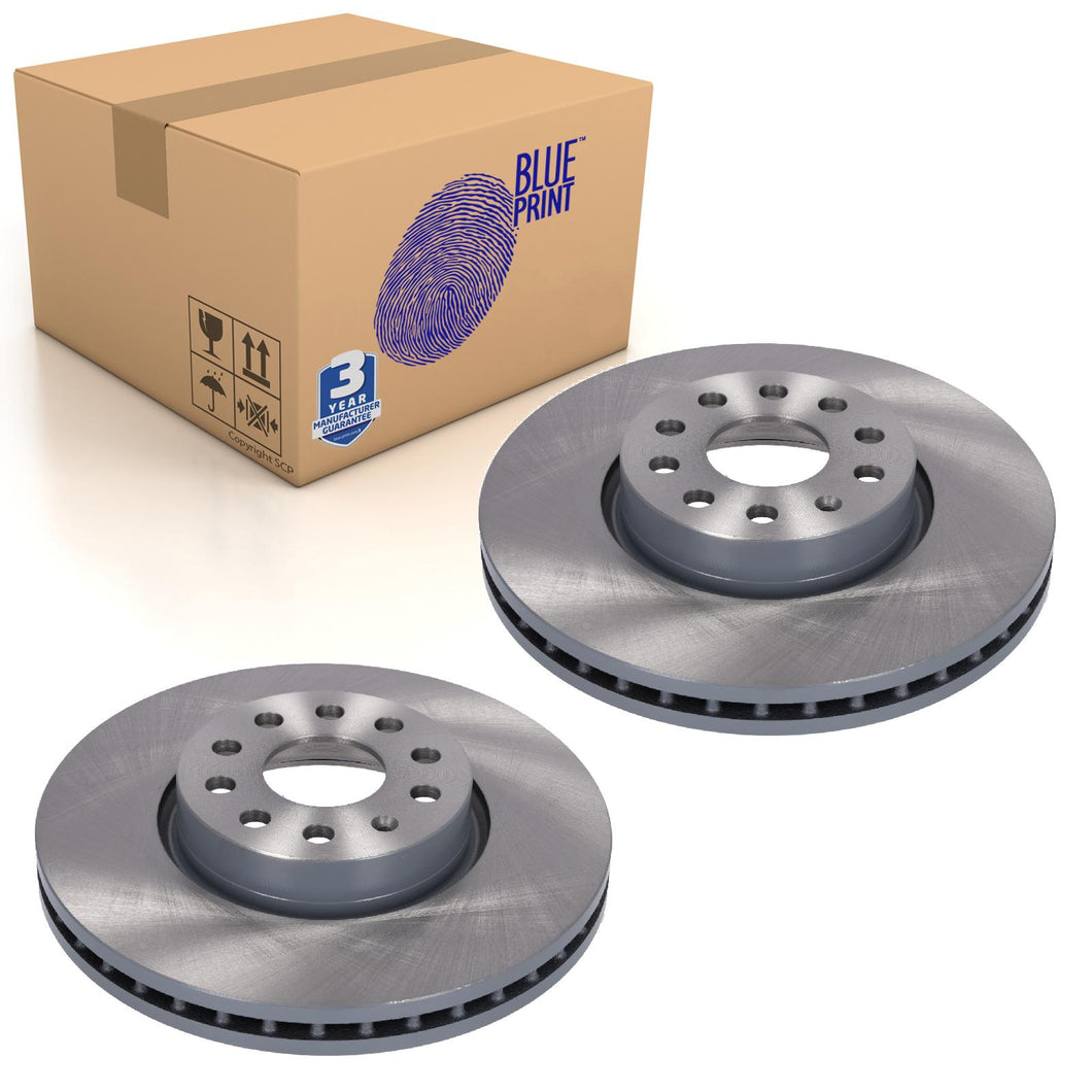 Pair of Front Brake Disc Fits VW Golf Audi A3 5WA615301 Blue Print ADBP430169