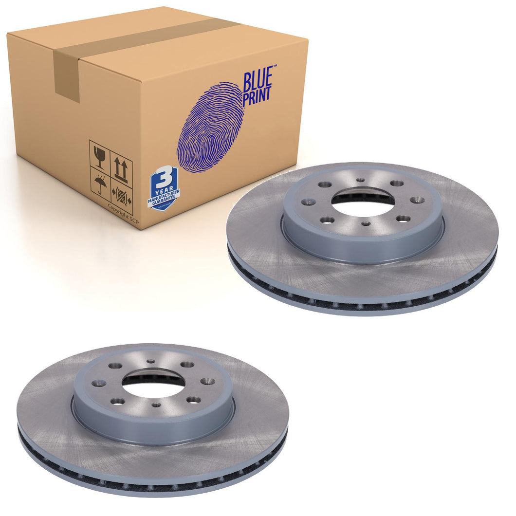 Pair of Front Brake Disc Fits Honda Fit Jazz 45251TZAJ00 Blue Print ADBP430189