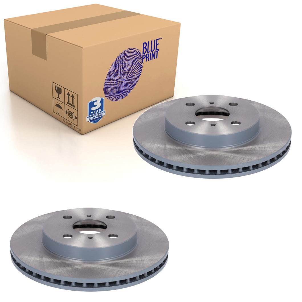 Pair of Front Brake Disc Fits Toyota Yaris 43512K0010 Blue Print ADBP430200