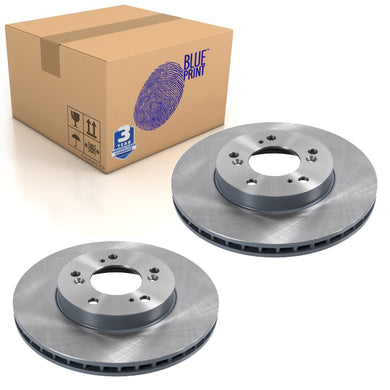 Pair of Front Brake Disc Fits Honda CR-V Civic HR-V Integra Blue Print ADH24341
