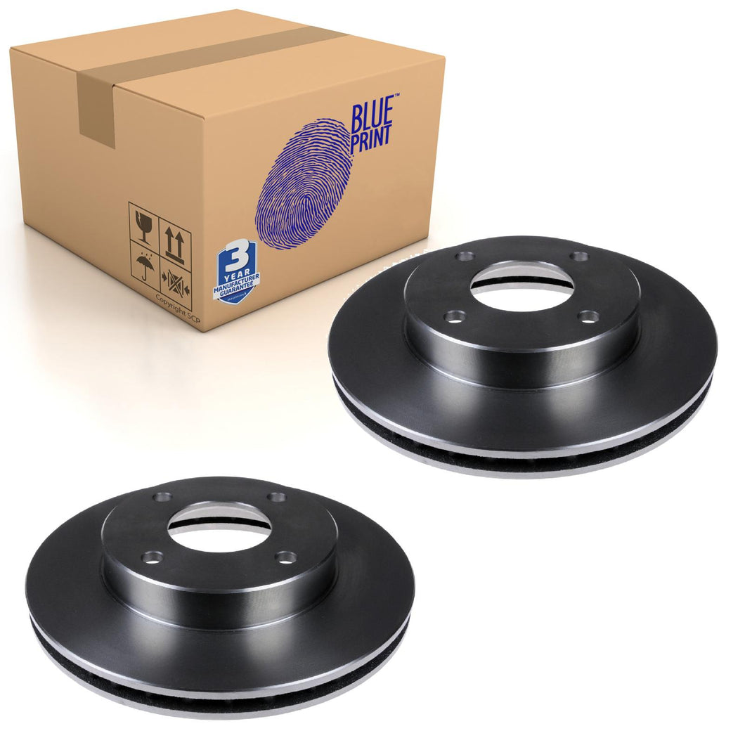 Pair of Front Brake Disc Fits Nissan AD Almera Expert Sunny Blue Print ADN143166