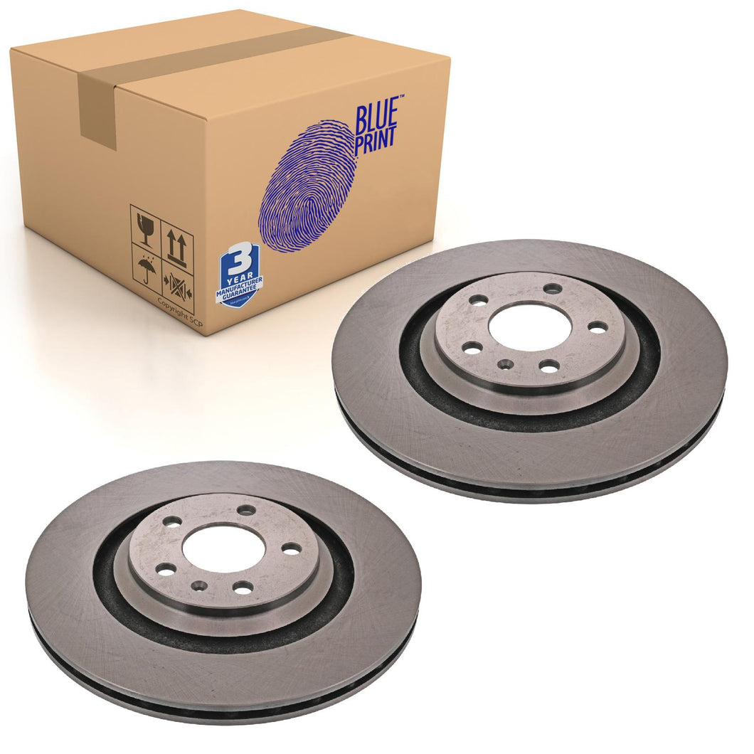 Pair of Rear Brake Disc Fits Audi S6 OE 4F0615601B Blue Print ADV184395