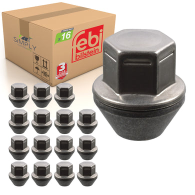 16x Alloy Wheel Nut Fits Ford C-Max Fiesta Focus Kuga Mondeo Transit Febi 46674