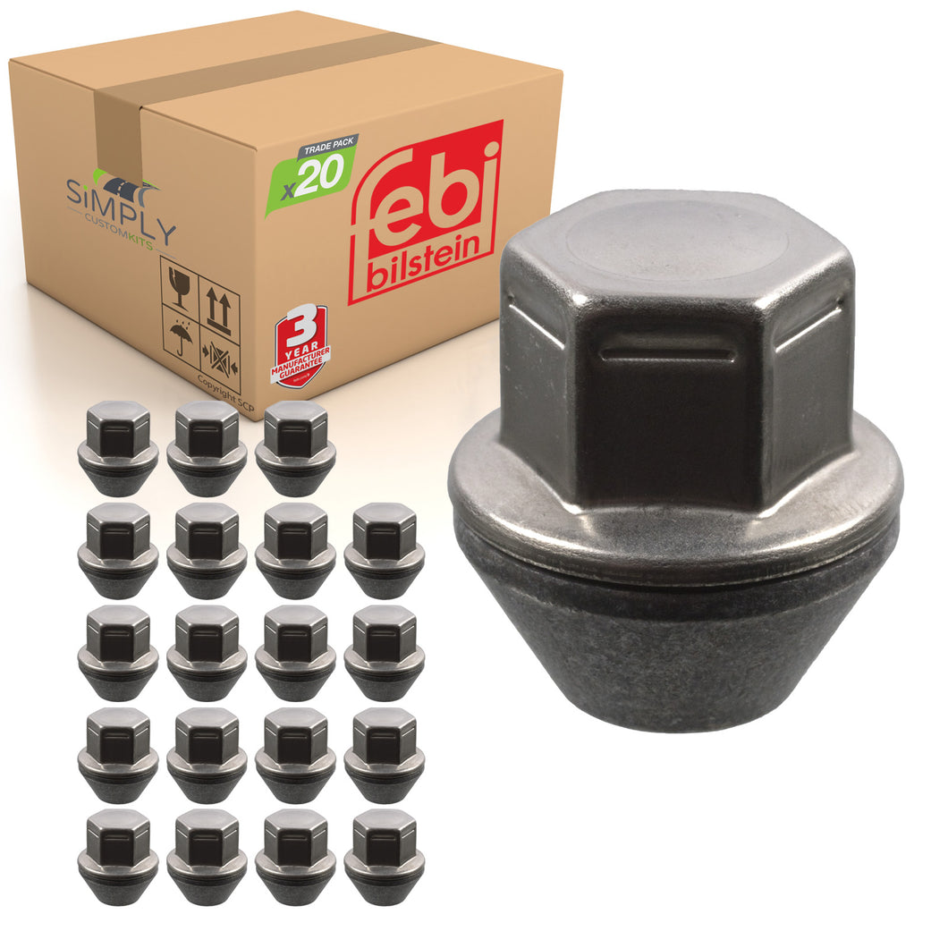 20x Alloy Wheel Nut Fits Ford C-Max Fiesta Focus Kuga Mondeo Transit Febi 46674