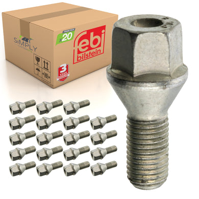 20x Alloy Steel Wheel Bolt Nut Fits Vauxhall Astra Meriva Vectra Febi 05683