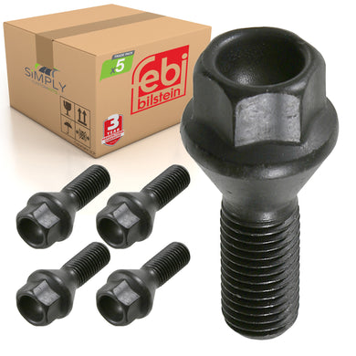 5x BMW M12 Alloy Steel Wheel Bolt Nut Fits 3 Series E46 E90 E91 Febi 18903