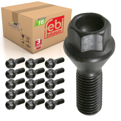 16x BMW M12 Alloy Steel Wheel Bolt Nut Fits 3 Series E46 E90 E91 Febi 18903