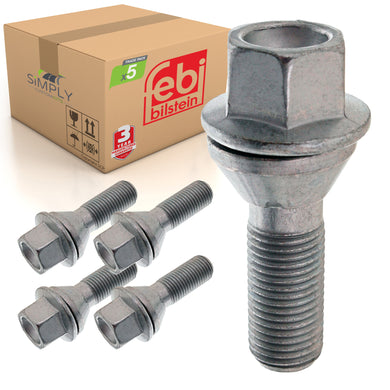 5x Alloy Steel Wheel Bolt Fits Volvo S60 Cross Country AWD S80 Febi 46654