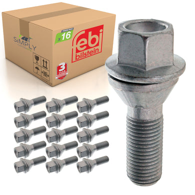 16x Alloy Steel Wheel Bolt Fits Volvo S60 Cross Country AWD S80 Febi 46654