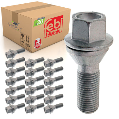 20x Alloy Steel Wheel Bolt Fits Volvo S60 Cross Country AWD S80 Febi 46654