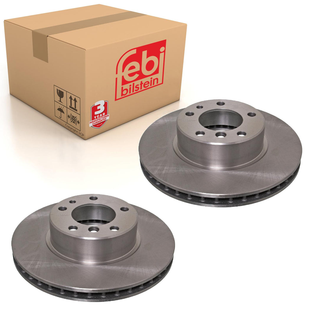Pair of Front Brake Disc Fits BMW 5 Series E34 7 E32 OE 34116756090 Febi 01714