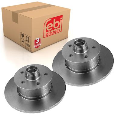 Pair of Front Brake Disc Fits Volkswagen Transporter syncro Febi 02584