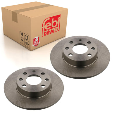 Pair of Front Brake Disc Fits Vauxhall Astra Nova Corsa A Kadett D E Febi 02586